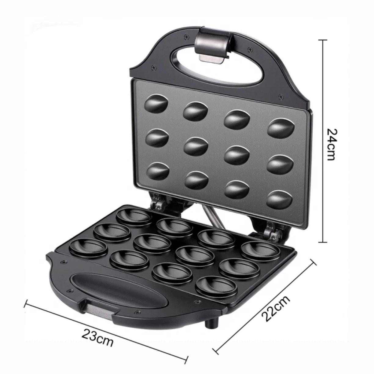 12-Hole Electric Walnut Cake & Waffle Maker