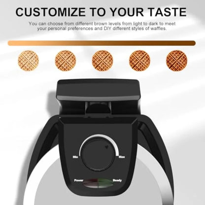 Rotating Belgian Waffle Maker with Browning Control