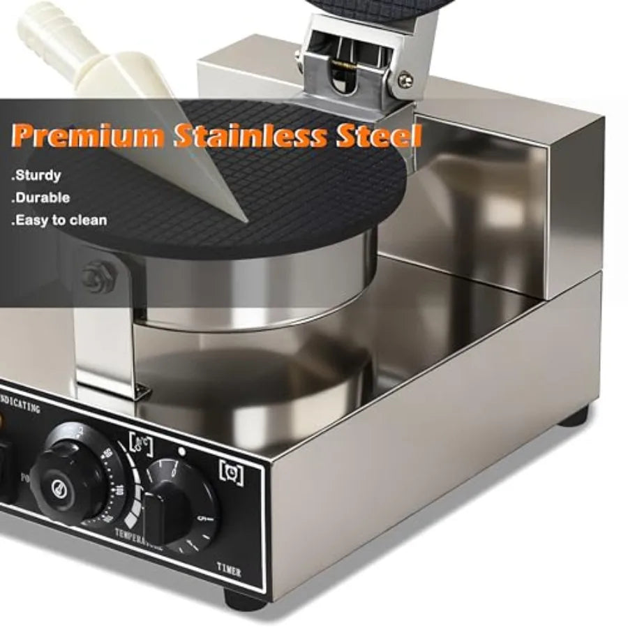 1300W Commercial Electric Waffle Cone Maker