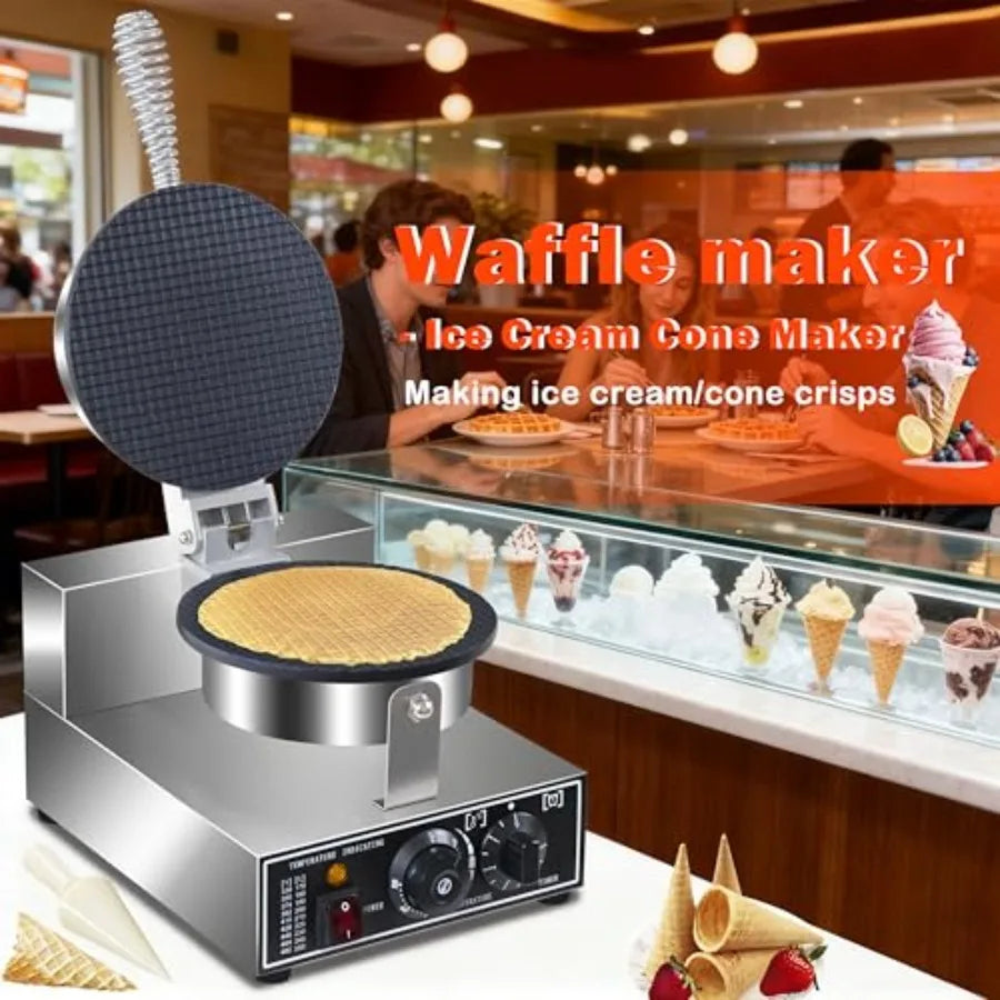 1300W Commercial Electric Waffle Cone Maker