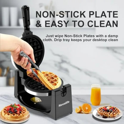 Rotating Belgian Waffle Maker with Browning Control