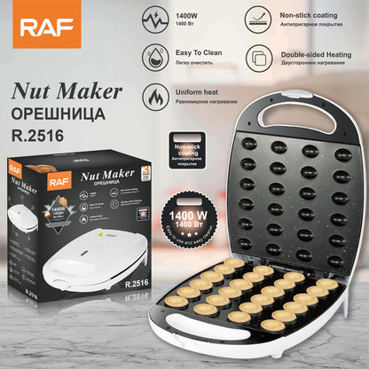 24-Hole Electric Walnut Cake Maker - 1400W Oreshki Baker