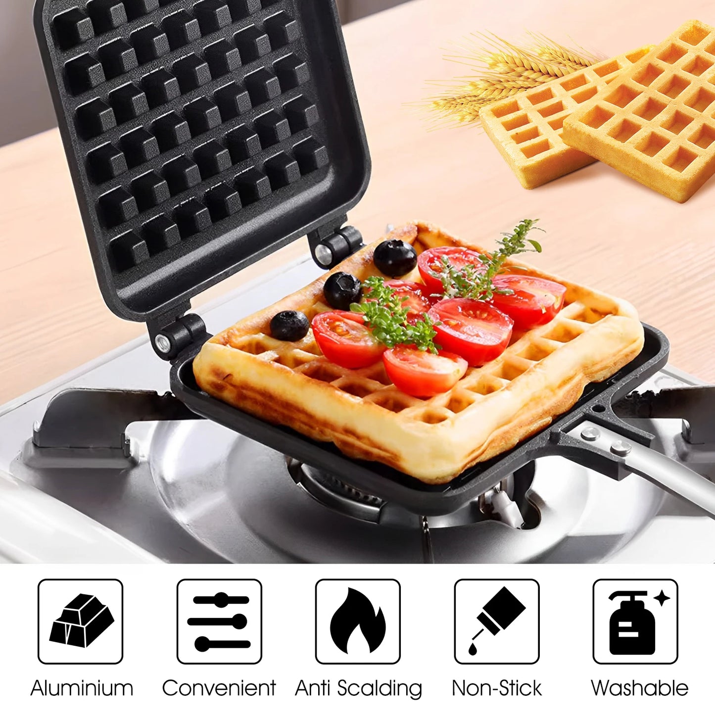 Non-Stick Stovetop Waffle & Sandwich Panini Maker