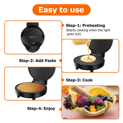 Waffle Cone Maker with Shaper Roller