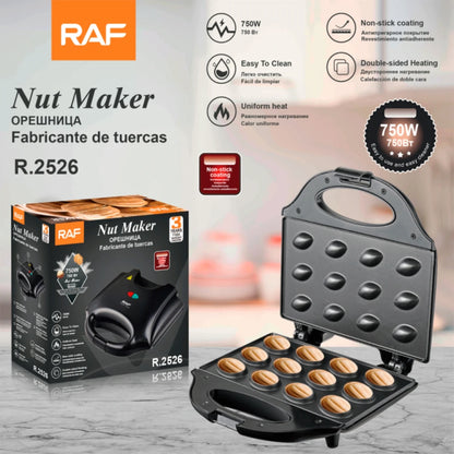 12-Hole Electric Walnut Cake & Waffle Maker