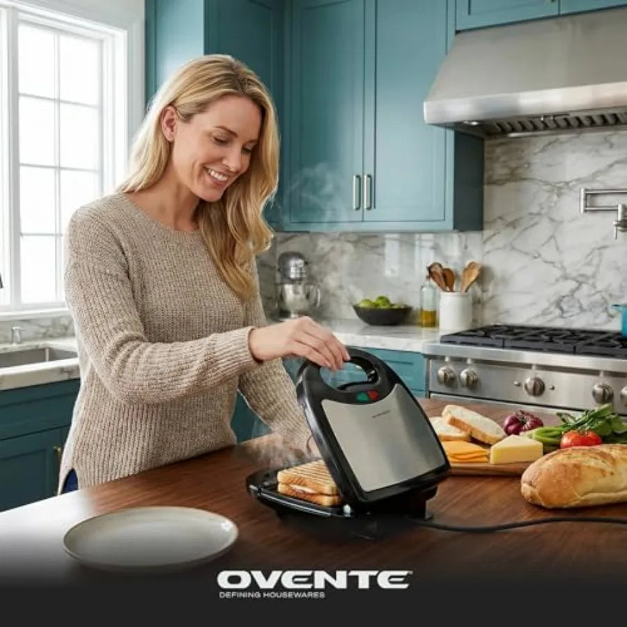 3-in-1 Electric Sandwich Maker, Panini Press & Waffle Iron