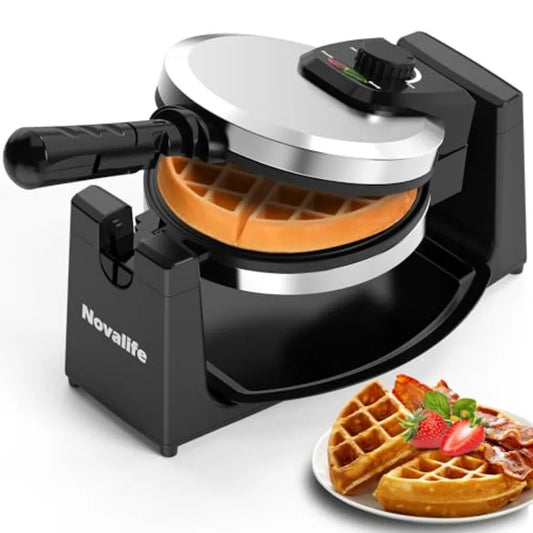 Rotating Belgian Waffle Maker with Browning Control