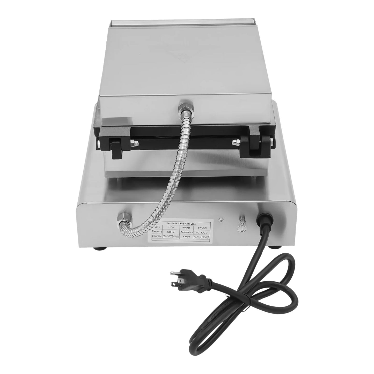 16-Grid Commercial Electric Waffle Maker - 1750W