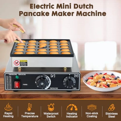 25-Piece Mini Dutch Pancake Maker - Commercial Electric Grill