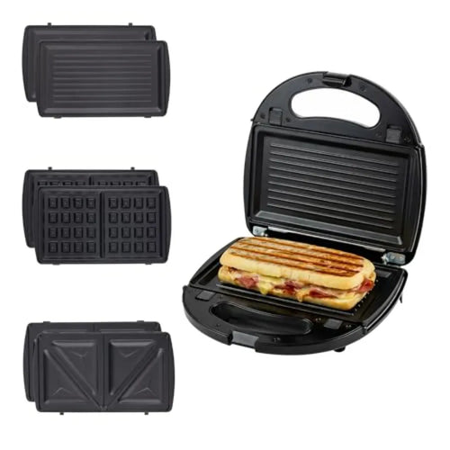 3-in-1 Electric Sandwich Maker, Panini Press & Waffle Iron